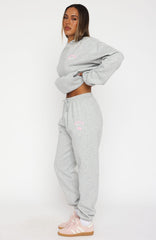 Love Me Tender Sweatpants Dark Grey Marle