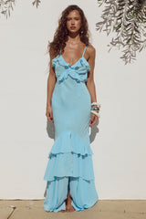 RUNAWAY THE LABEL Namari Maxi Dress Light Blue