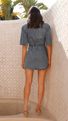 Raz Mini Dress - Mid Denim