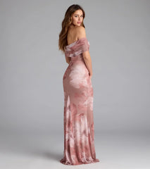 Mikayla Off-Shoulder Mermaid Floral Formal Dress