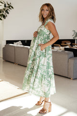 Aita Maxi Dress | Green + Ivory Floral