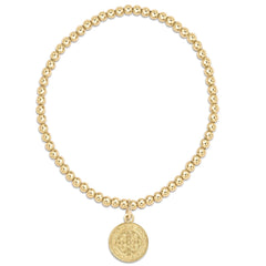 Classic Gold 3mm Bracelet - Blessing Gold Disc