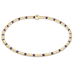 Gameday Hope Sincerity Pattern 2mm Bead Bracelet - Purple