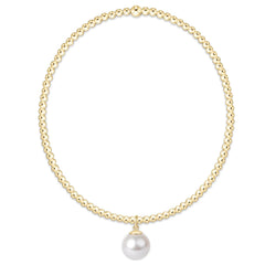 Classic Gold 2mm Bracelet - Classic Pearl 8mm Charm