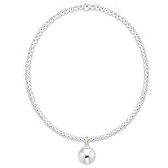 Classic Sterling 2mm Bracelet - Classic Sterling 8mm Charm