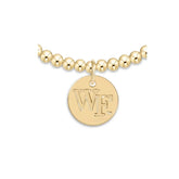 eCOLLEGIATE Classic Gold 3mm Bracelet - Wake Forest University Disc