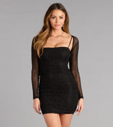 Tabitha Rhinestone Mini Dress with Shawl
