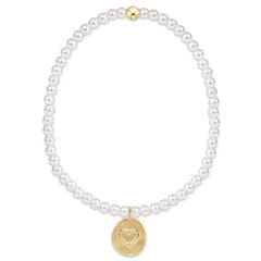 Classic Pearl 3mm Bracelet - Inspire Love Small Gold Disc