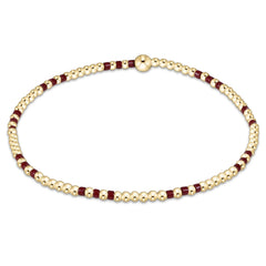Gameday Hope Joy Pattern 2mm Bead Bracelet - Wine
