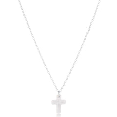 16" Necklace Sterling - Blessed Crystal Charm