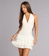 Make Plans Eyelet Ruffle Mini Dress