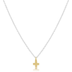 16" Necklace Mixed Metal - Signature Cross Gold Charm