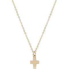 16" Necklace Gold - Signature Cross Small Gold Charm