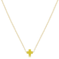 16" Necklace Gold - Signature Cross Small