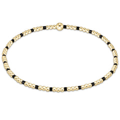 Gameday Hope Sincerity Pattern 2mm Bead Bracelet - Onyx