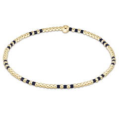 Gameday Hope Joy Pattern 2mm Bead Bracelet - Navy