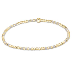 Hope Joy Pattern 2mm Bead Bracelet - White