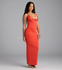 Center Of It All Cowl Neck Maxi Dress