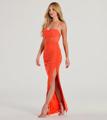 Rose Formal Mesh Corset Column Dress