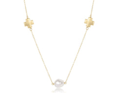 Choker Signature Cross Admire Simplicity Chain Gold - Pearl