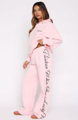Lucky Thirteen Shaya Wide Leg Sweatpants Soft Pink