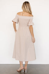 Jodi Off Shoulder Dress | Natural
