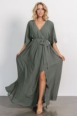 Kia Kimono Maxi Dress | Dark Sage