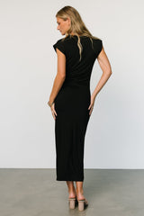 Sasha Ruched Maxi Dress | Black