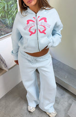 Lucky Thirteen Audrina Boxy Zip Front Hoodie Blue