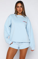 Trouble Maker Oversized Sweater Baby Blue