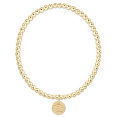 eCOLLEGIATE Classic Gold 3mm Bracelet - UGA Disc