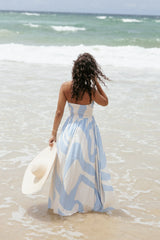 Nesta Maxi Dress - Blue Cream