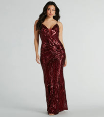 Pauline Formal Sequin Draped Bead Bodycon Dress