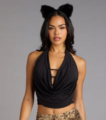 Weekend Crush Cowl Neck Crop Top