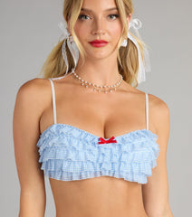 Kansas Dreamer Gingham Bra Top
