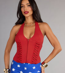 Hot Streak Lace Up Corset Top