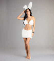 Cozy Cutie Snow Bunny Faux Fur Bra Top