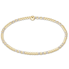 Gameday Hope Joy Pattern 2mm Bead Bracelet - White