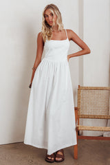 Yelizaveta Side Pocket Maxi Dress White