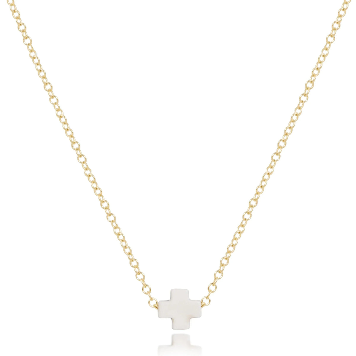 16" Necklace Gold - Signature Cross Small