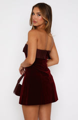 Let Loose Strapless Mini Dress Deep Red