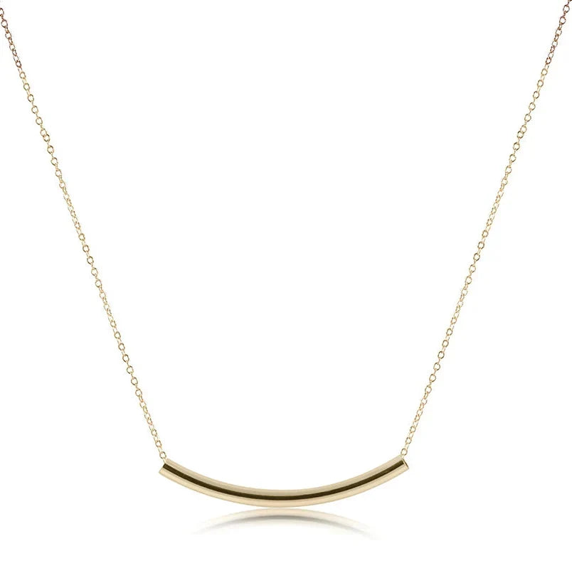 16" Necklace Gold - Bliss Bar Smooth Gold