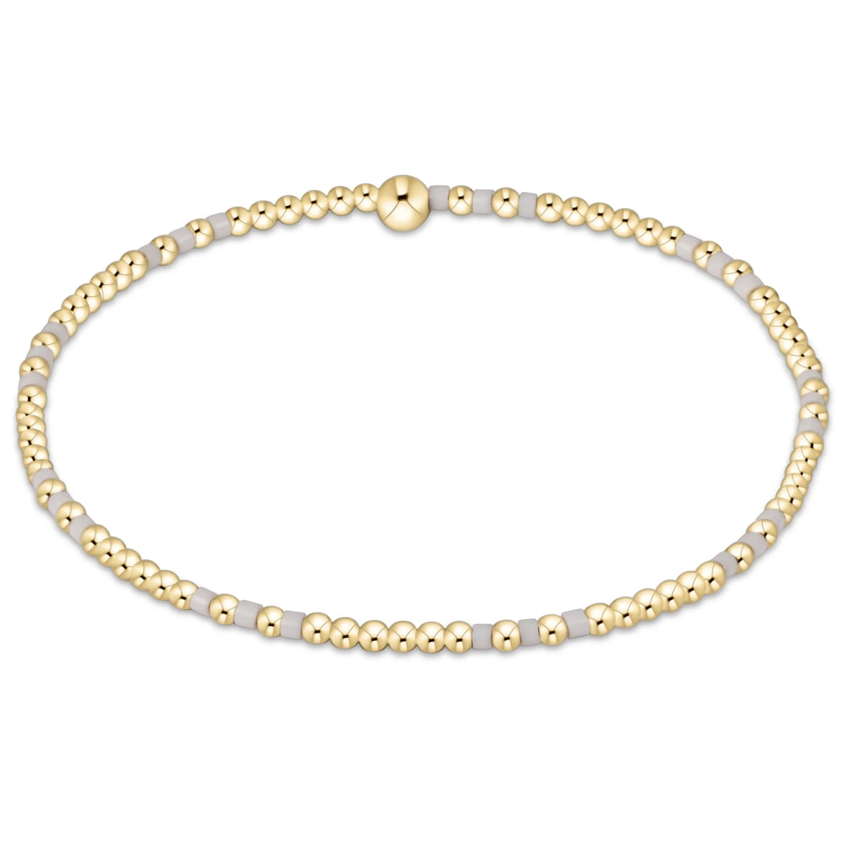 Gameday Hope Joy Pattern 2mm Bead Bracelet - Grey