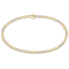Gameday Hope Joy Pattern 2mm Bead Bracelet - Grey