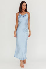 Noreen Cut-Out Back Maxi Dress Blue