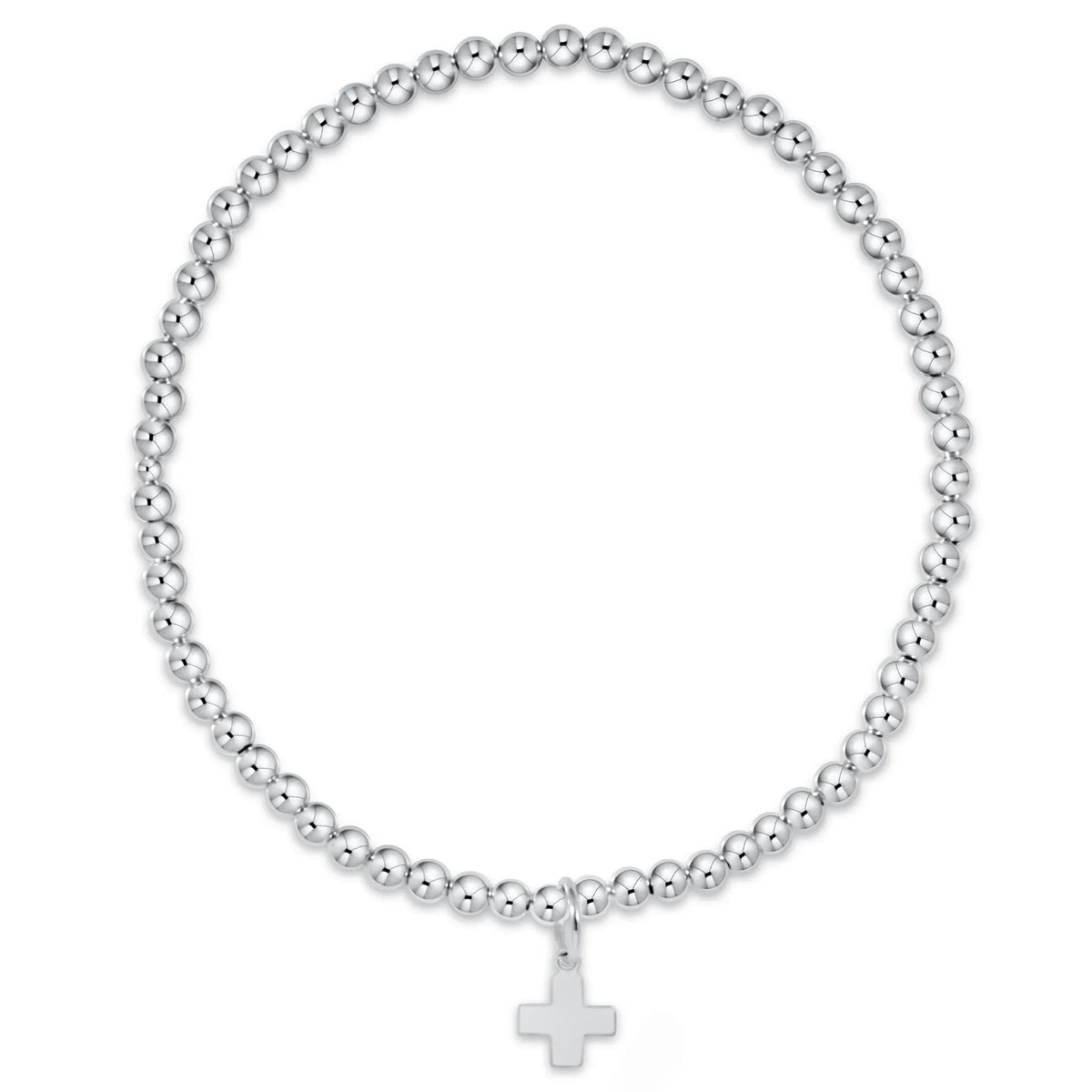 Classic Sterling 3mm Bracelet - Signature Cross Sterling Charm