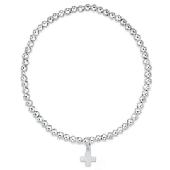 Classic Sterling 3mm Bracelet - Signature Cross Sterling Charm