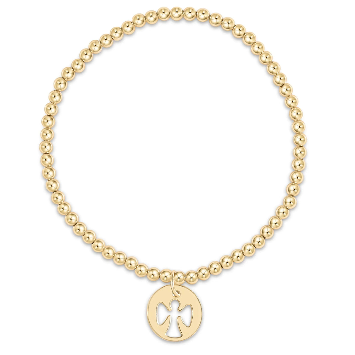 Classic Gold 3mm Bracelet - Guardian Angel Gold Disc