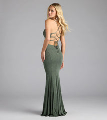 Liz Lace-Up Mermaid Glitter Formal Dress