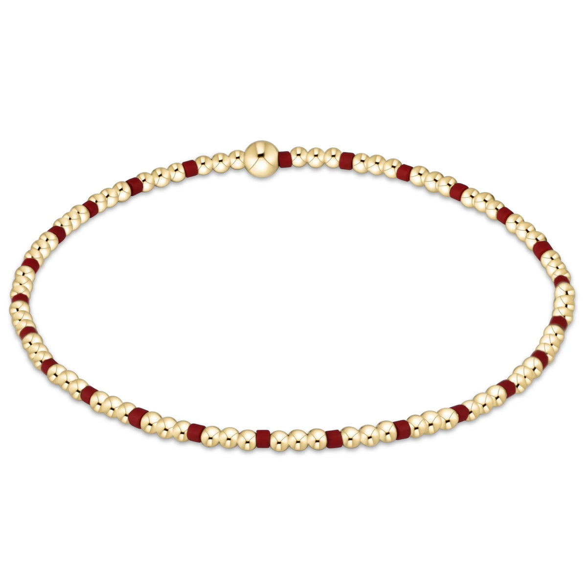 Gameday Hope Sincerity Pattern 2mm Bead Bracelet - Crimson